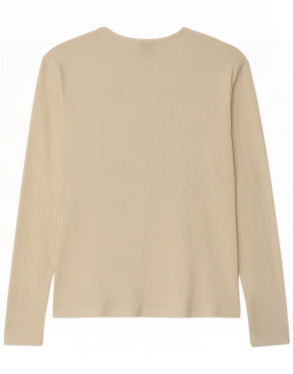 Zara Herre T-shirt Top Langærmet Medium Off White Bomuld Klassisk