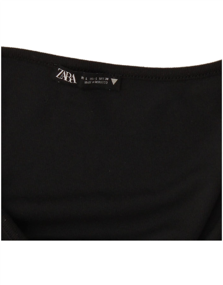 Zara Dame Top Langærmet UK 14 Large Sort
