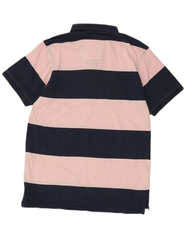 Besætningstøj Herre poloshirt Stor marineblå stribet bomuld
