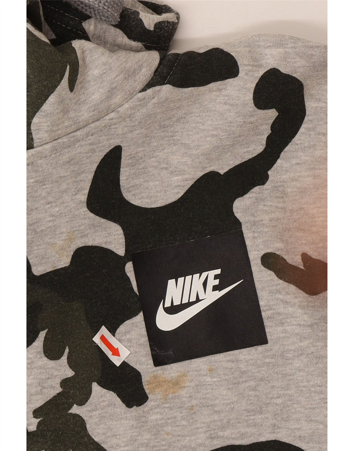Nike hættetrøje med lynlås til mænd Stor grå camouflage bomuld