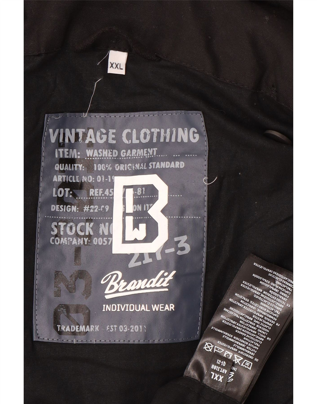 Brandit Herre Military Utility Jacket UK 44 2XL Sort Bomuld