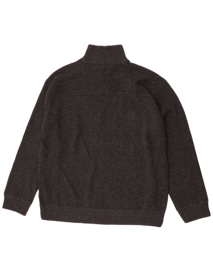 Marks & Spencer Herre sweater med lynlåshals XL Grå lammeuld