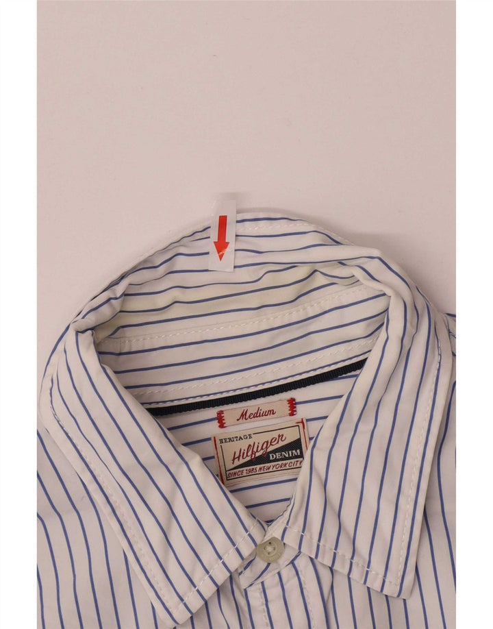 Tommy Hilfiger Herre Regular Fit skjorte Medium blå stribet bomuld