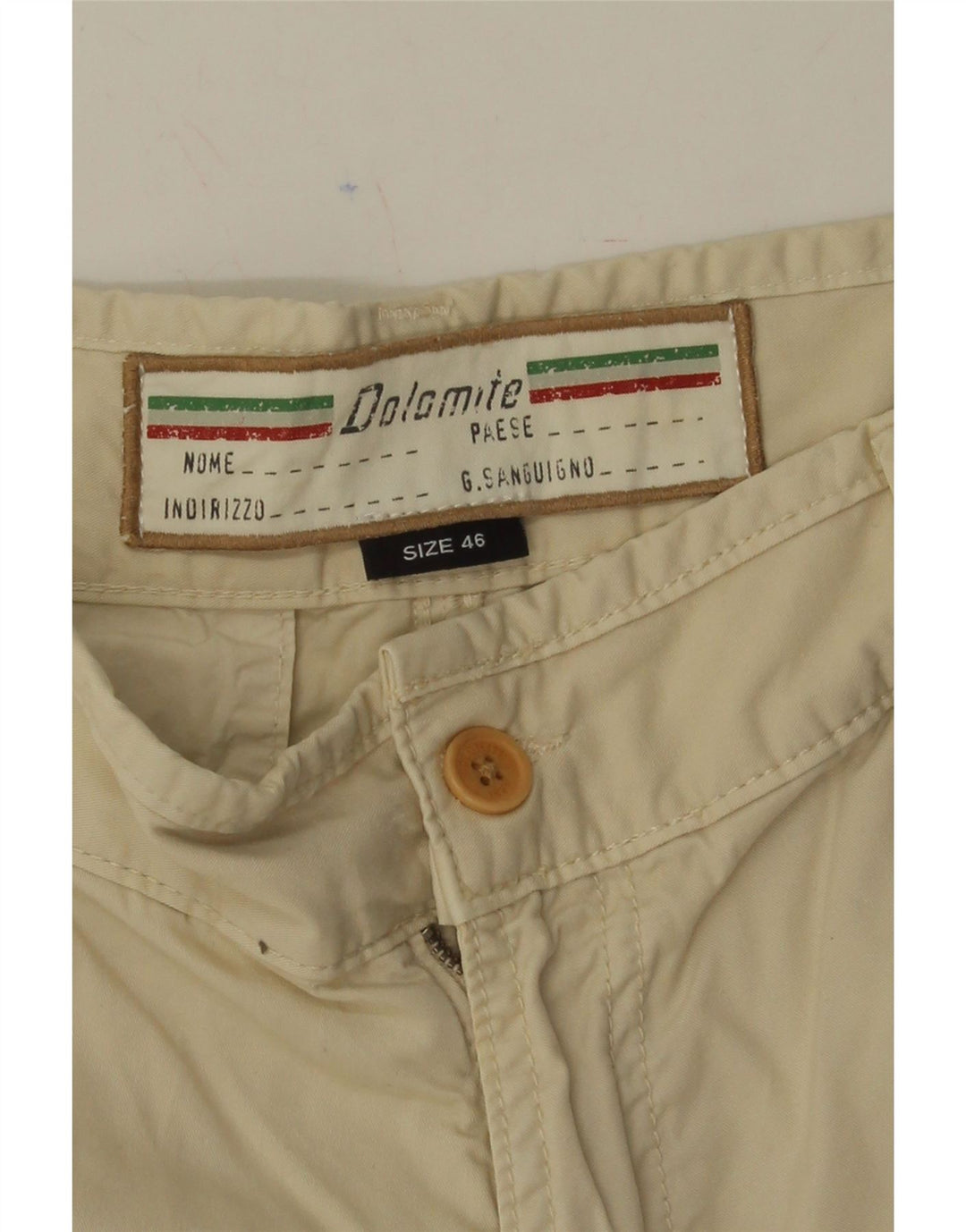DOLOMITE Mens Cargo Shorts IT 46 Small W32  Beige Cotton Vintage Dolomite and Second-Hand Dolomite from Messina Hembry 
