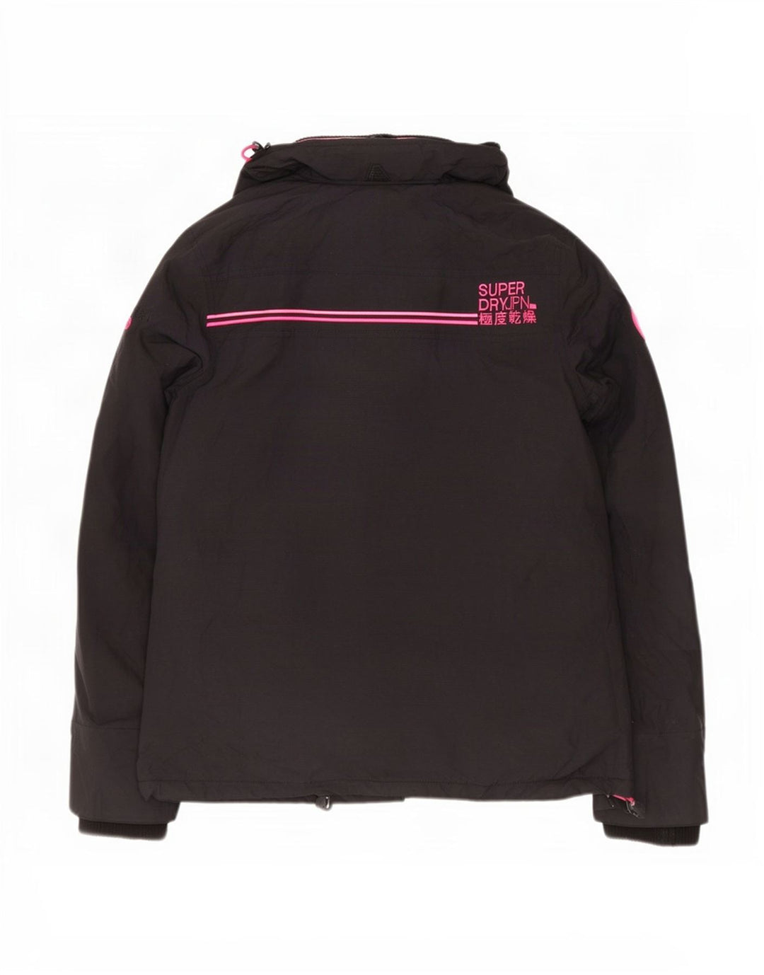 Superdry Windcheater Graphic Windbreaker Jacket UK 16 Large Black