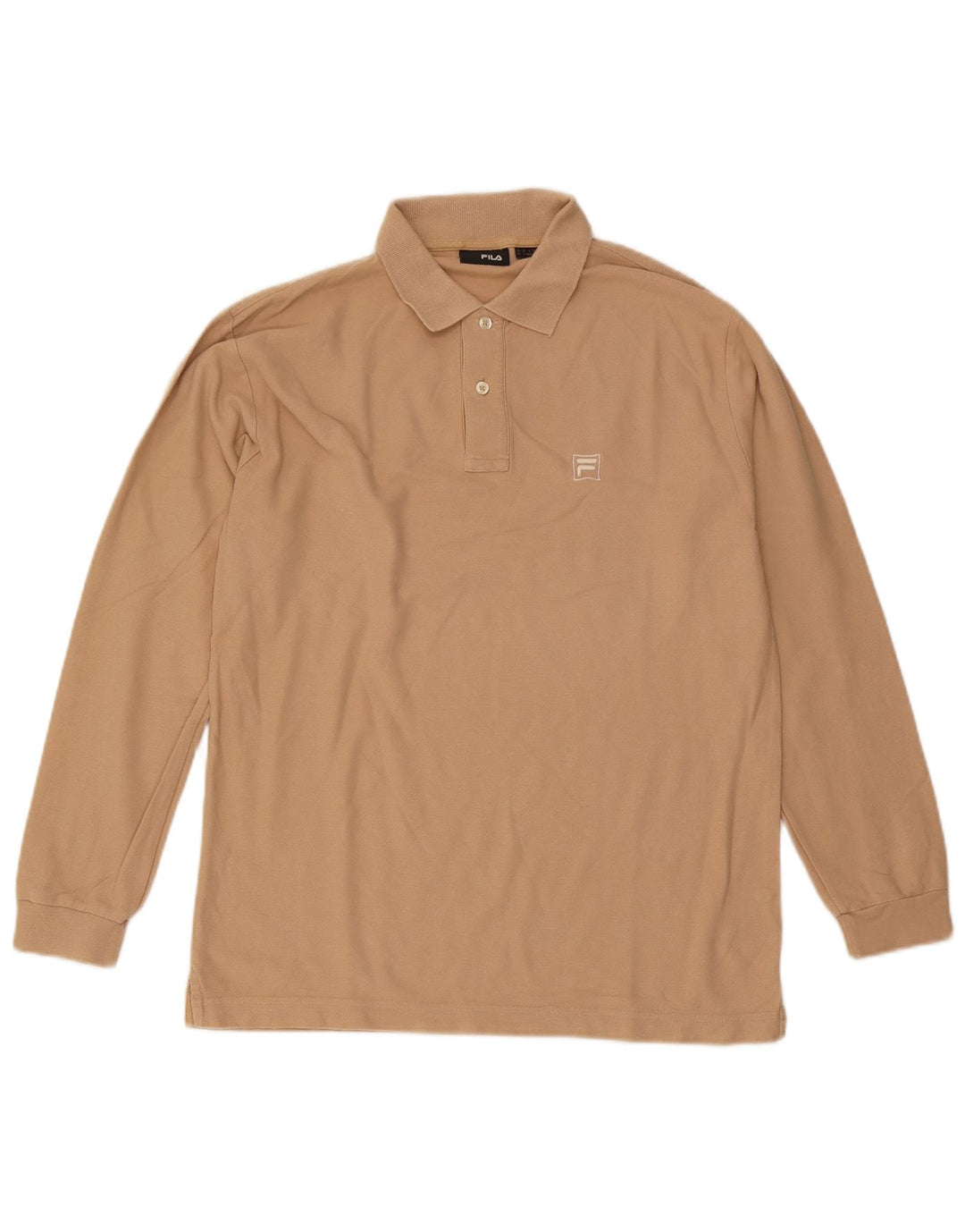 Fila Langærmet Polo Shirt til mænd Stor Beige Bomuld