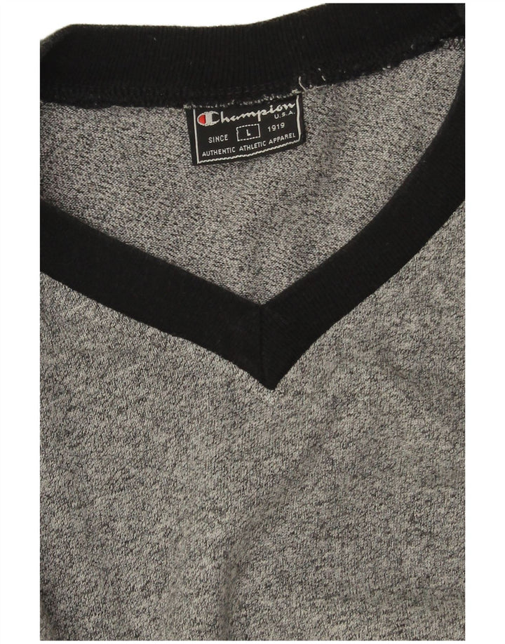 Champion Herre T-Shirt Top Stor Grå Colourblock
