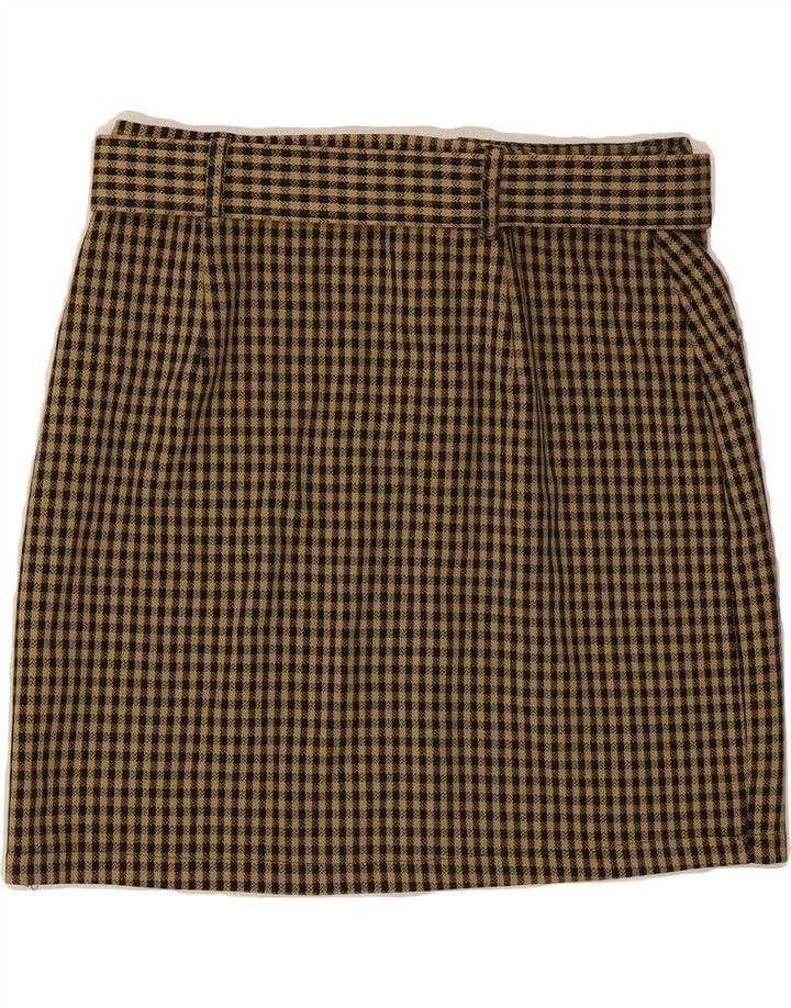 HOLLISTER Womens Mini Skirt Small W28  Brown Check Polyester Vintage Hollister and Second-Hand Hollister from Messina Hembry 
