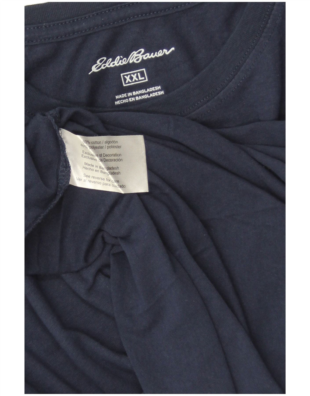 Eddie Bauer herre T-shirt top 2XL marineblå bomuld