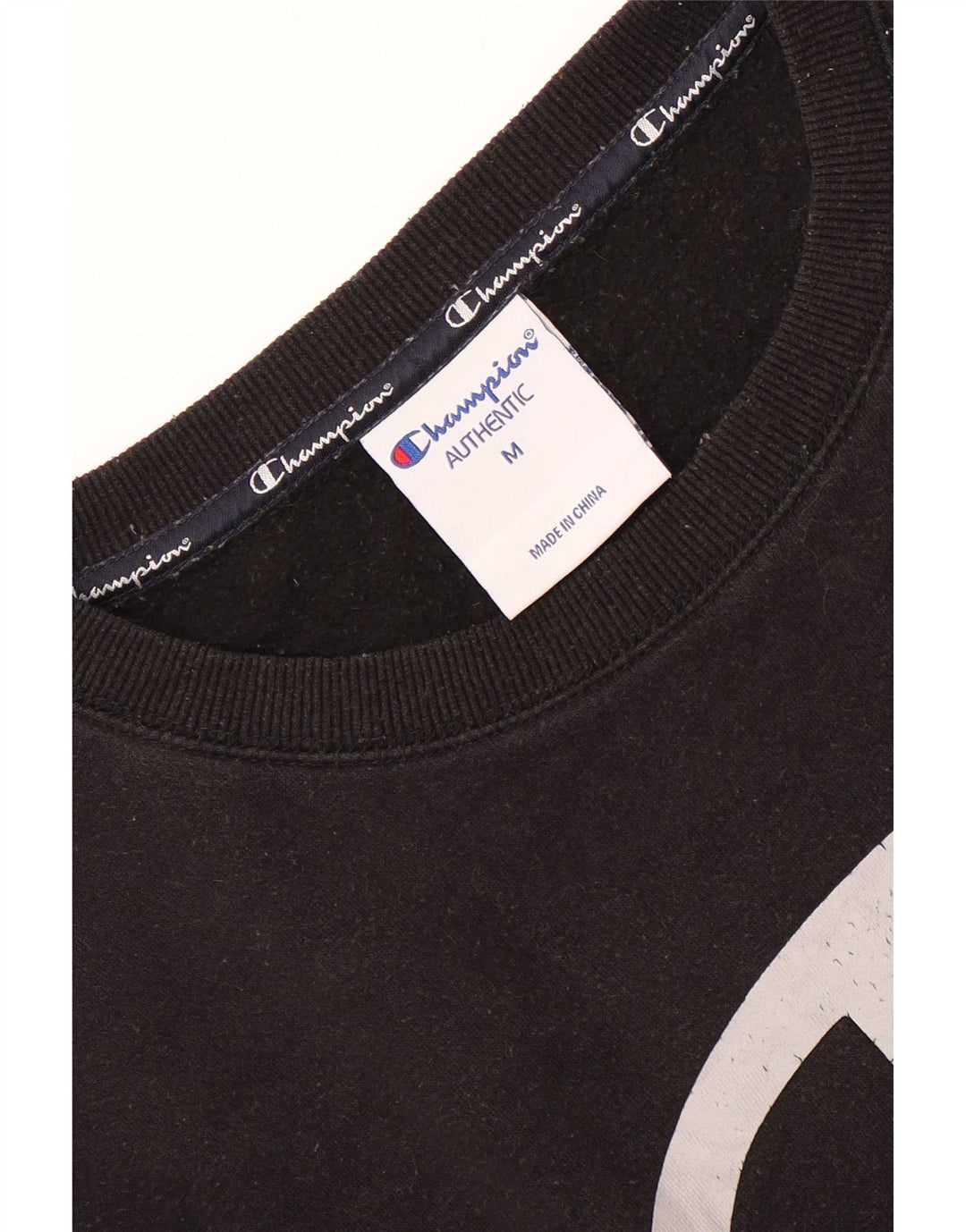 Champion Herre Grafisk Sweatshirt Jumper Medium Sort Bomuld