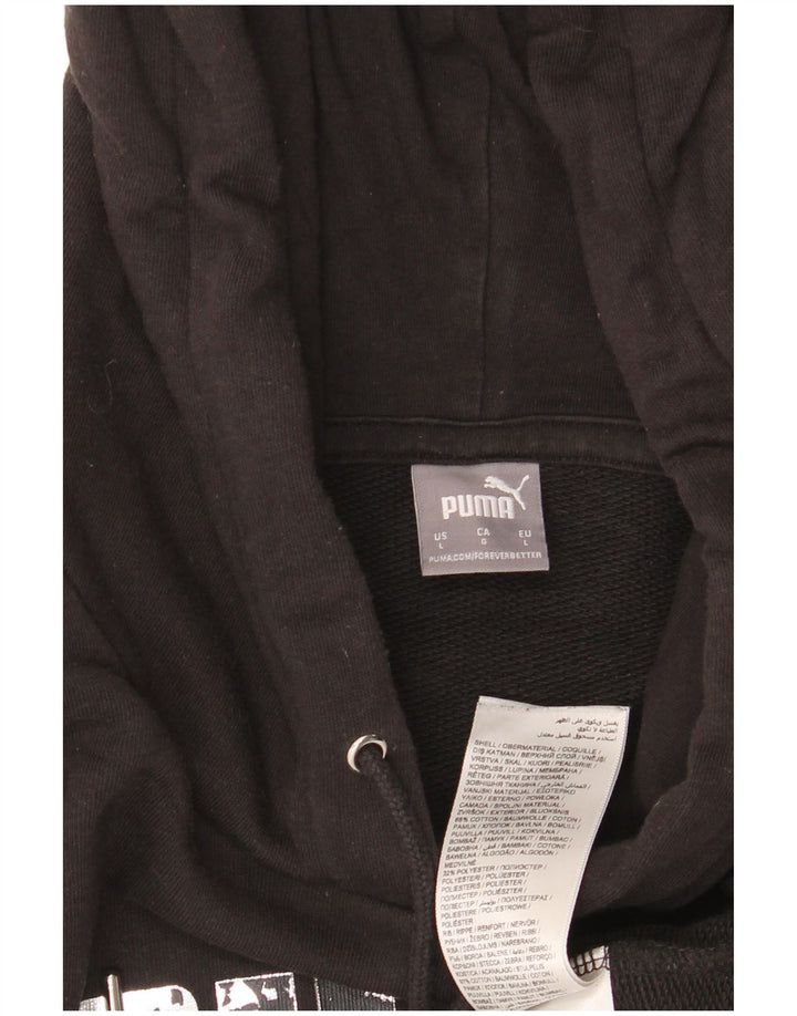 PUMA Grafisk hættetrøje til kvinder UK 16 Stor sort bomuld