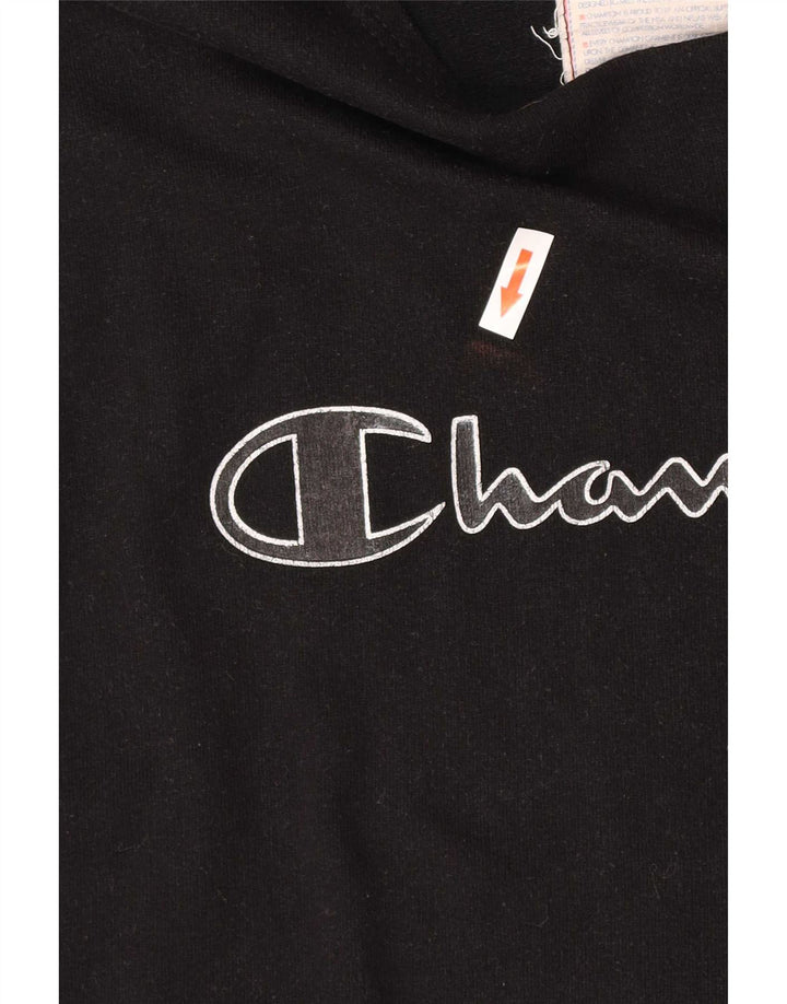 Champion Dame grafisk ærmeløs sweatshirt Jumper UK 14 Medium Sort