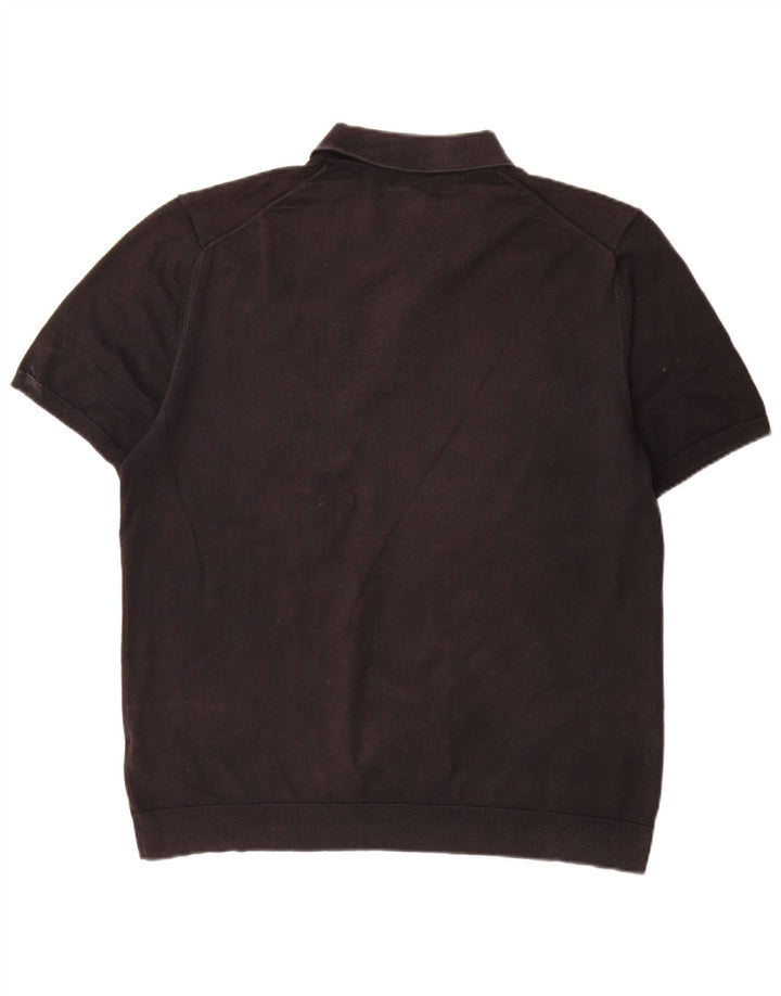 Marks & Spencer Herre Kortærmet Polo Neck Sweater Stor Sort