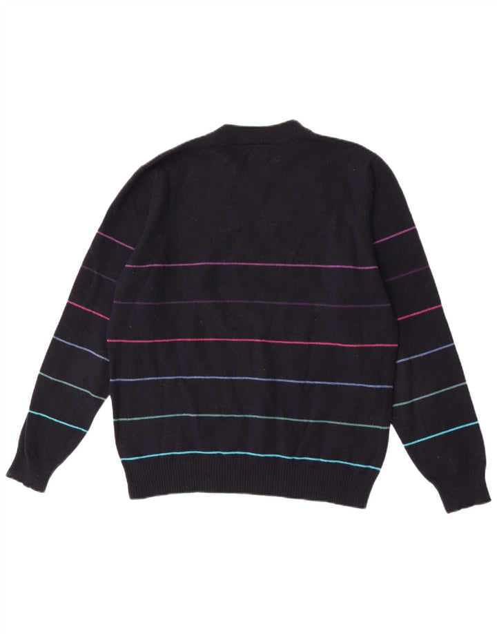 Lacoste Herre Crew Neck Jumper Sweater størrelse 3 Lille marineblå stribet