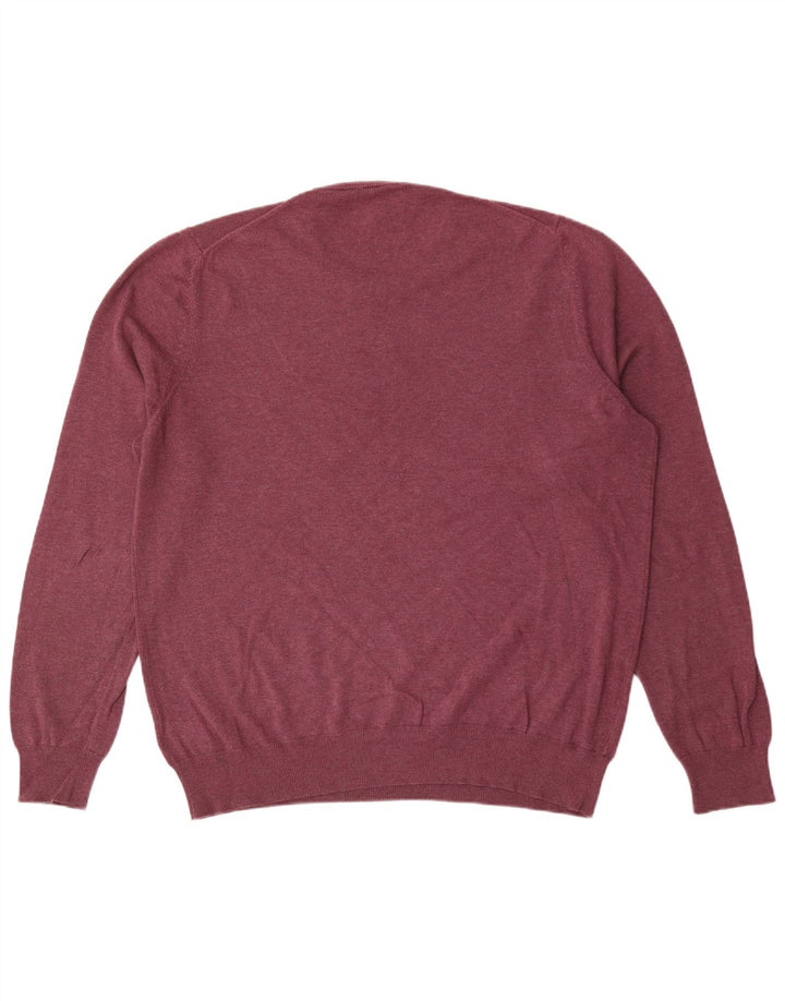Marks & Spencer Herre sweater med rund hals, stor Bourgogne bomuld