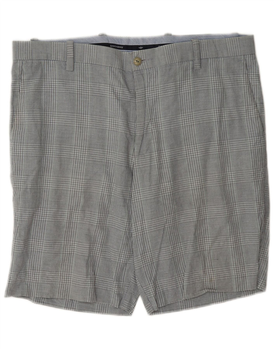 Dockers Chino Shorts til mænd W38 XL Grå ternet bomuld