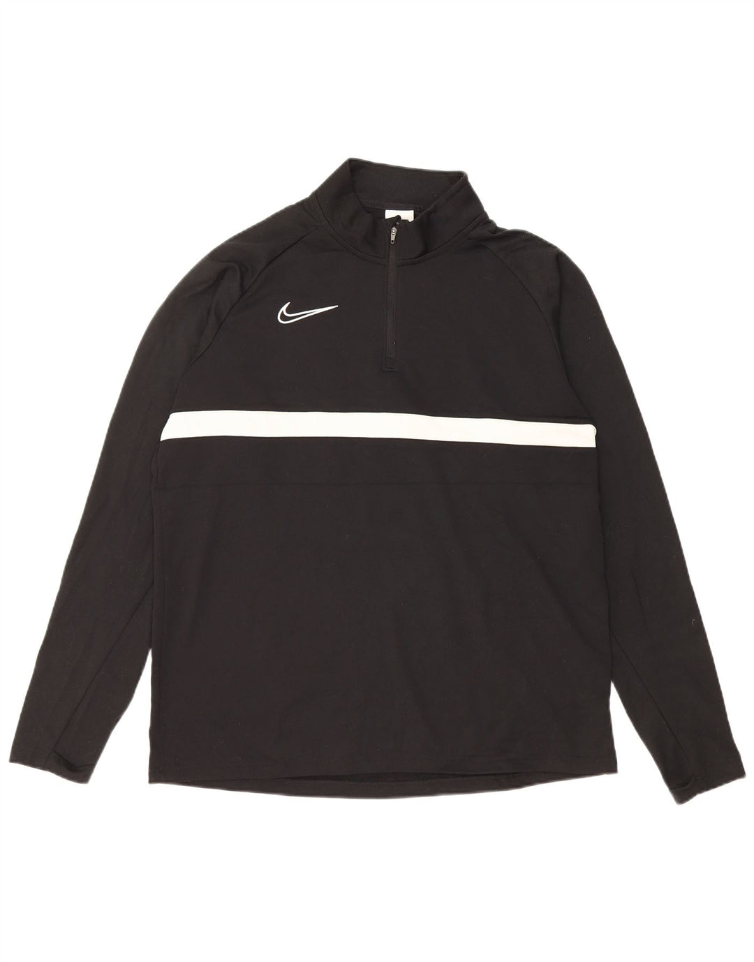 Nike Herre Dri Fit Pullover med lynlås-hals Træningsdragt Top Stor Sort Colourblock