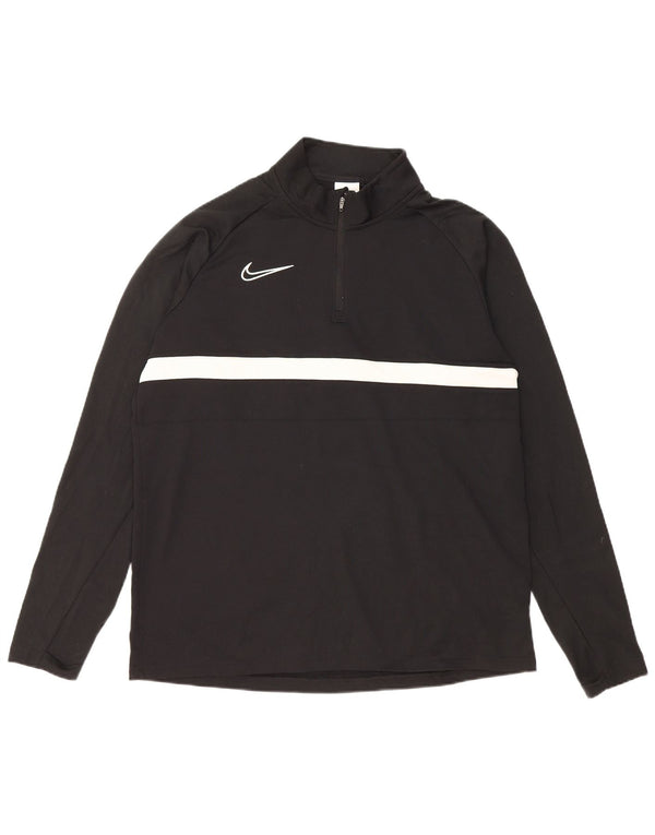 Nike Herre Dri Fit Pullover med lynlås-hals Træningsdragt Top Stor Sort Colourblock