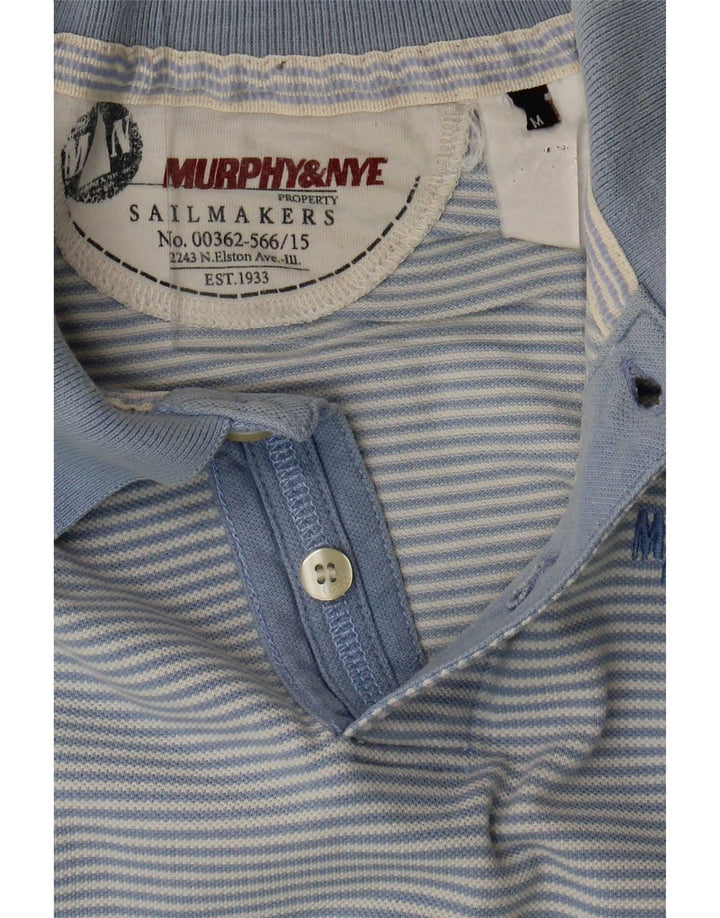 Murphy & Nye Herre poloshirt Medium Blue Pinstripe