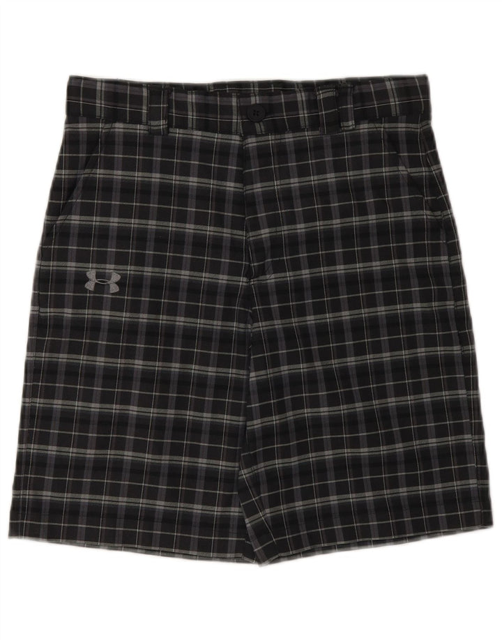 UNDER ARMOUR Drenge Chino Shorts 11-12 år Large W26 Grå ternet polyester