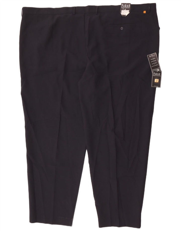 Farah Straight Casual Bukser til mænd W60 L33 Marineblå polyester