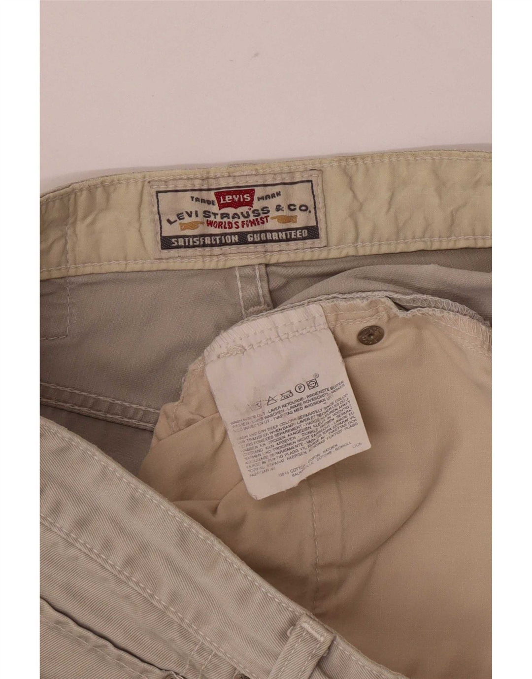 Levi's regulære denimshorts til mænd Large W33 Beige Cotton