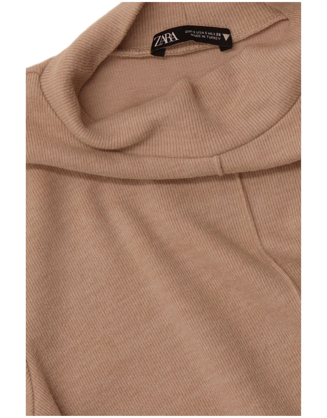 ZARA Kortærmede Jumperkjole til kvinder UK 10 Small Beige