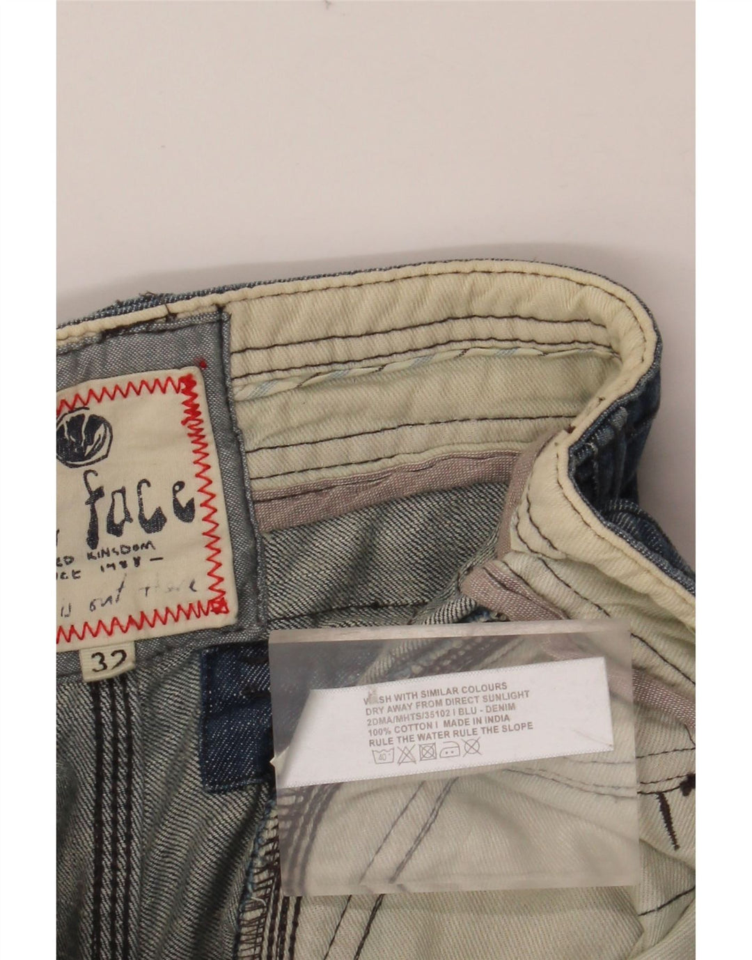 FAT FACE Herre Cargo Denim Shorts W32 Medium Blue Bomuld