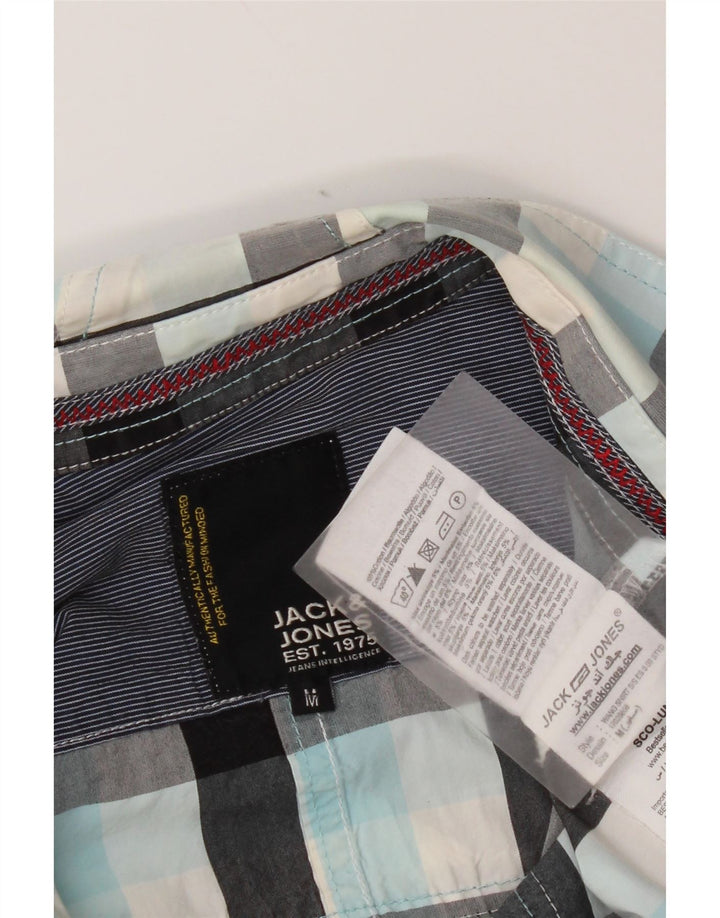 Jack & Jones kortærmet herreskjorte Medium turkis ternet bomuld