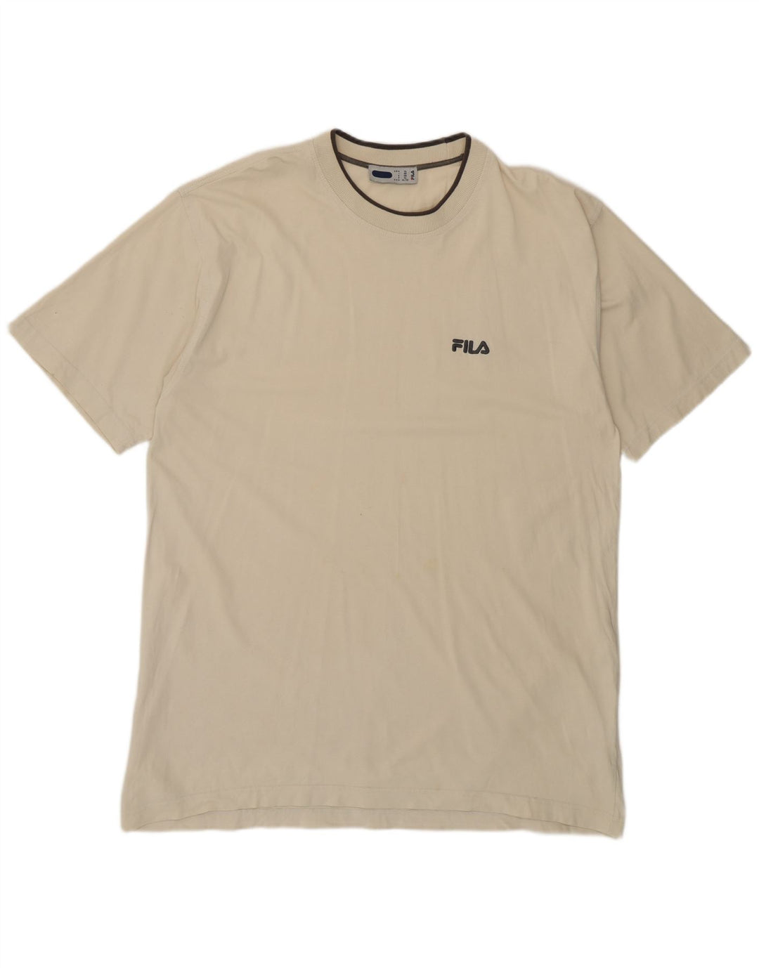 Fila Herre T-Shirt Top XL Beige Bomuld