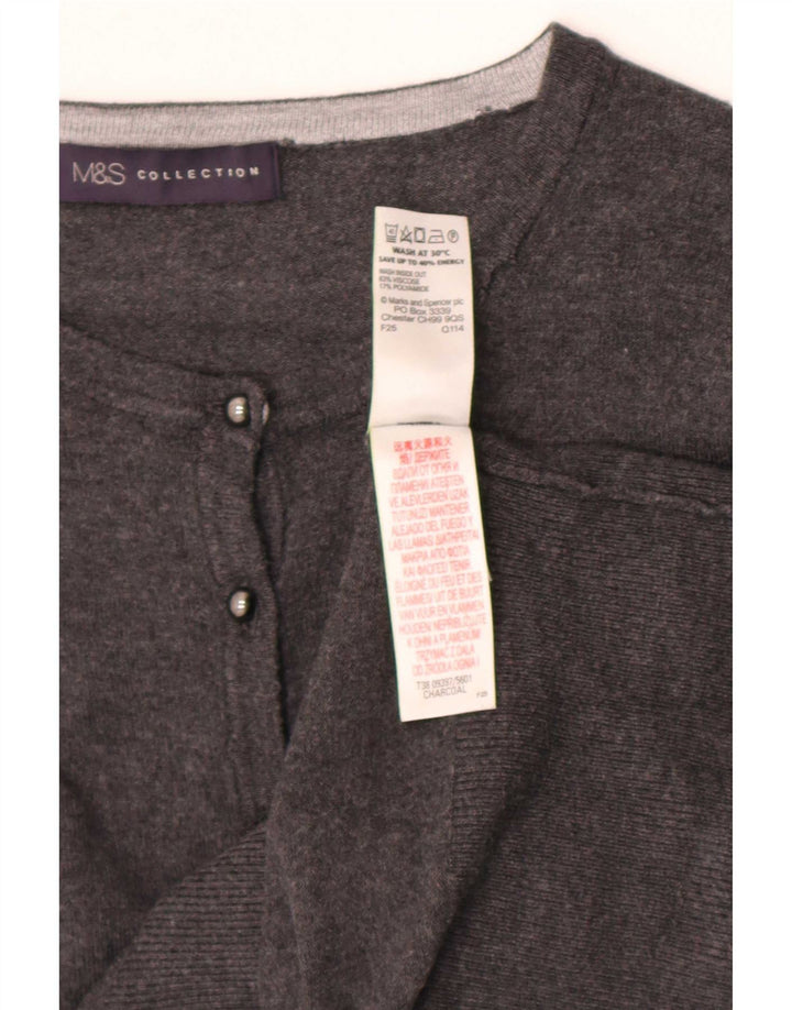 Marks & Spencer Dame Cardigan Sweater UK 8 Small Grey Viscose