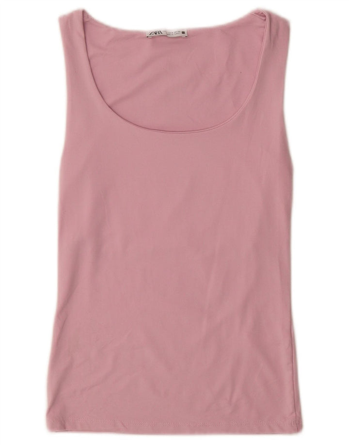 Zara Damevest Top UK 10 Lille Pink Polyamid