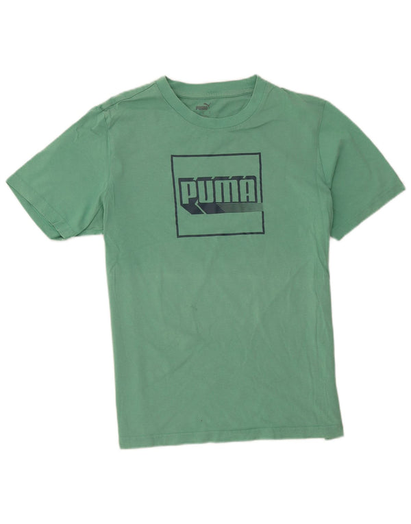 Puma Herre grafisk T-shirt Top Medium turkis bomuld