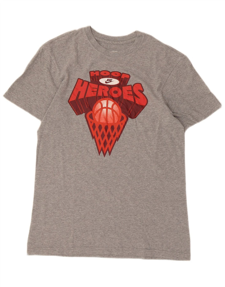 Nike Herre Regular Fit grafisk T-shirt-top, lille grå flækket