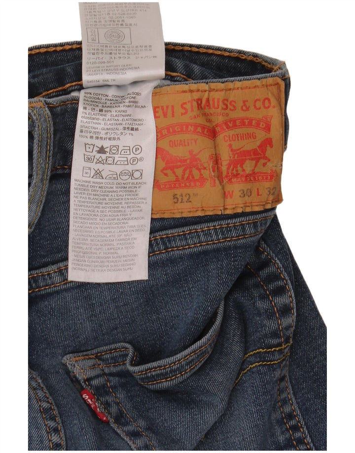 LEVI'S Dame 512 Slim Tapered Jeans W30 L32 Blå Bomuld