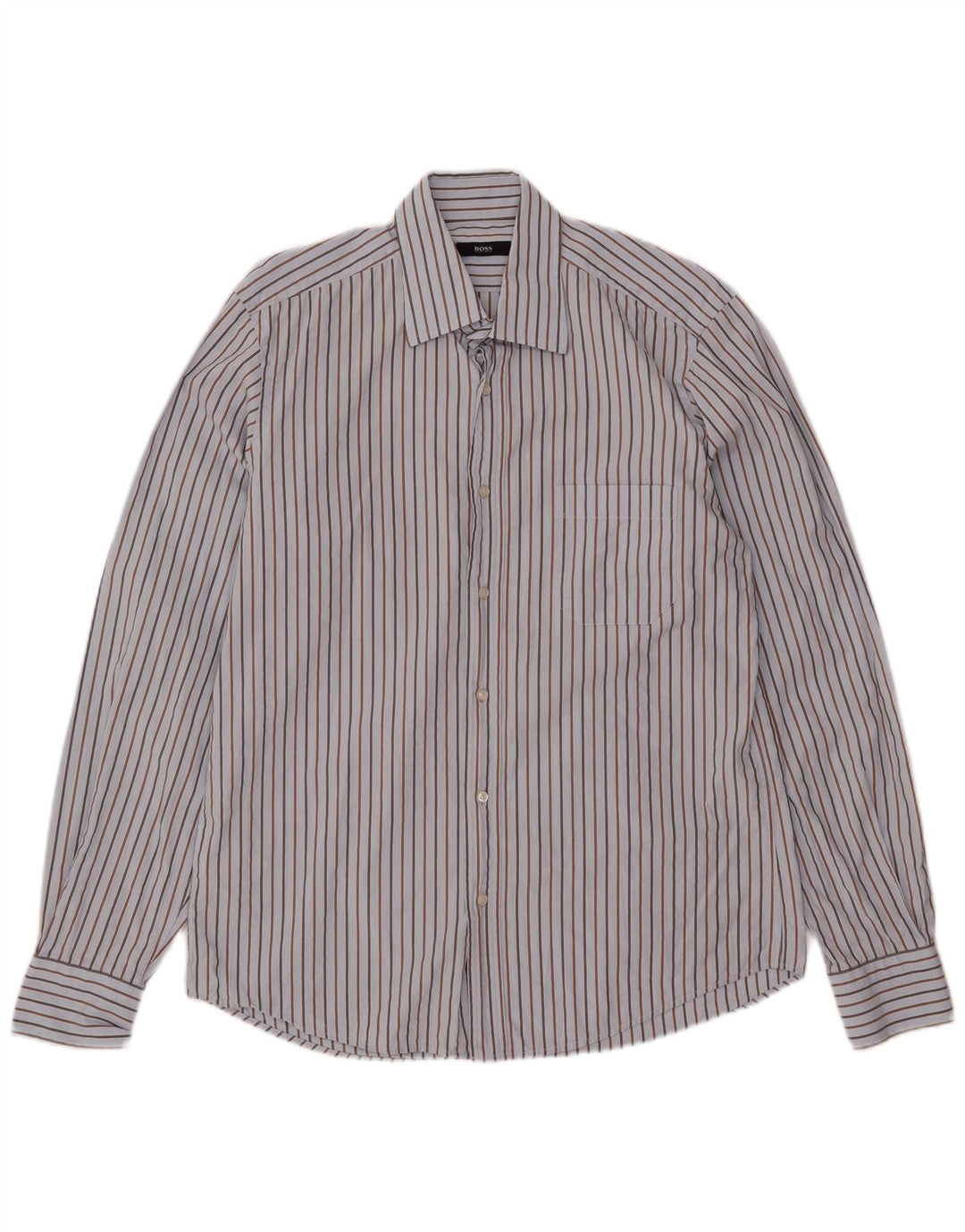 Hugo Boss Herreskjorte str. 40 15 3/4 Mellem blå stribet bomuld