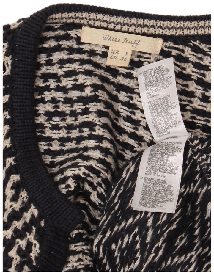 White Stuff Womens Oversized Cardigan Sweater UK 8 Small Navy Blue