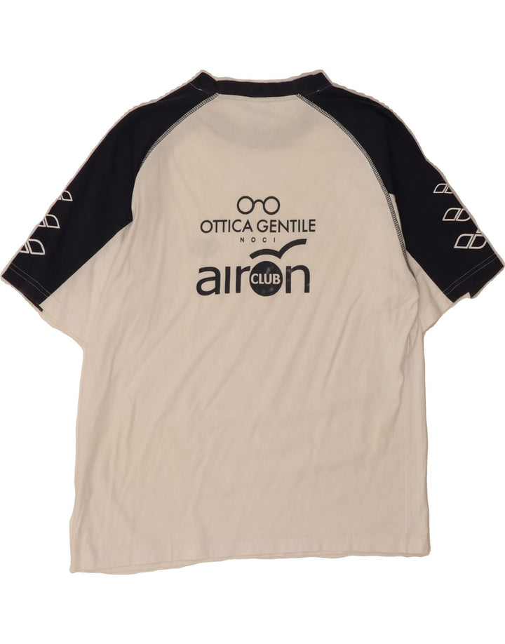 ARENA Mens Graphic T-Shirt Top Medium White Colourblock Vintage Arena and Second-Hand Arena from Messina Hembry 
