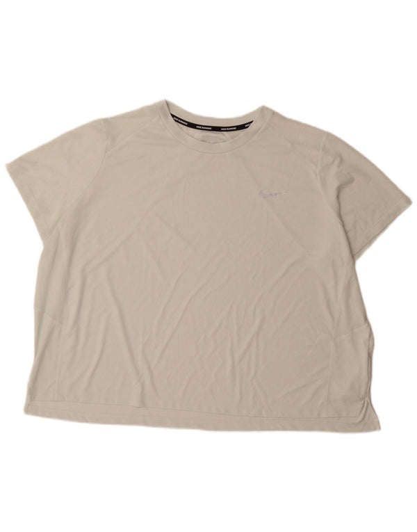 Nike Herre Dri Fit T-Shirt Top 3XL Off White Polyester