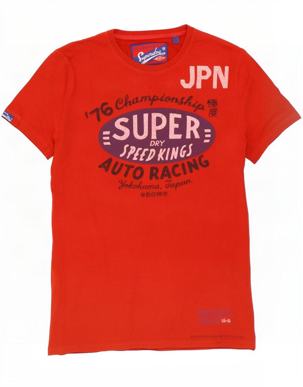 Superdry Grafisk T-shirt til mænd, medium rød bomuld