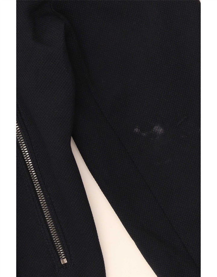 Zara Herre Bomber Jacket UK 36 Small Navy Blue Polyester