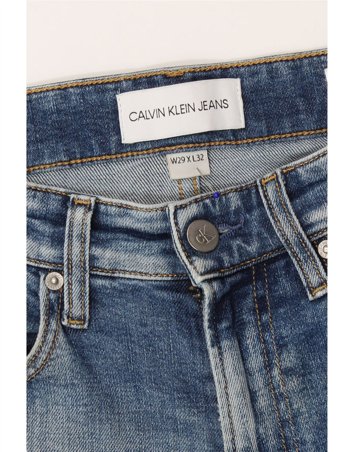 Calvin Klein Herre Distressed Slim Jeans W29 L28 Blå Bomuld