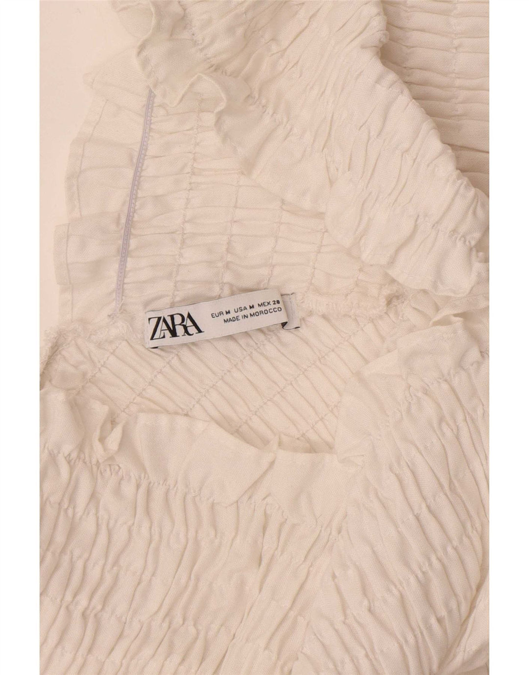 Zara Langærmet Crop Off Shoulder Top UK 12 Medium White