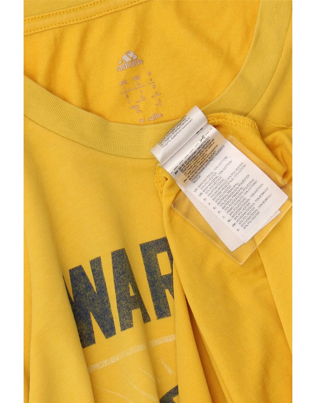 ADIDAS Herre Golden State Warriors Grafisk T-Shirt Top Stor Gul Bomuld