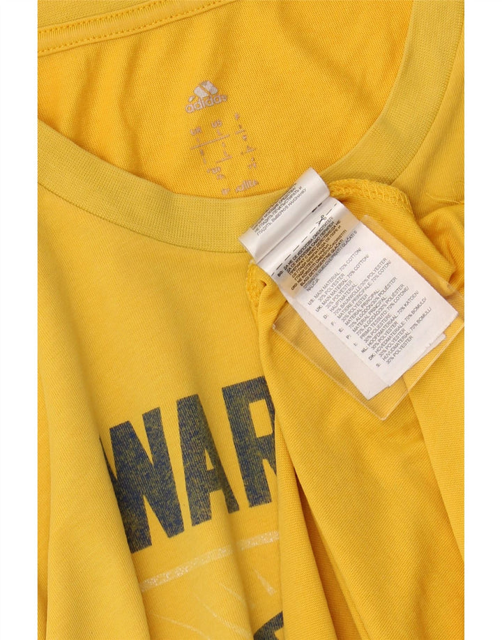 ADIDAS Herre Golden State Warriors Grafisk T-Shirt Top Stor Gul Bomuld