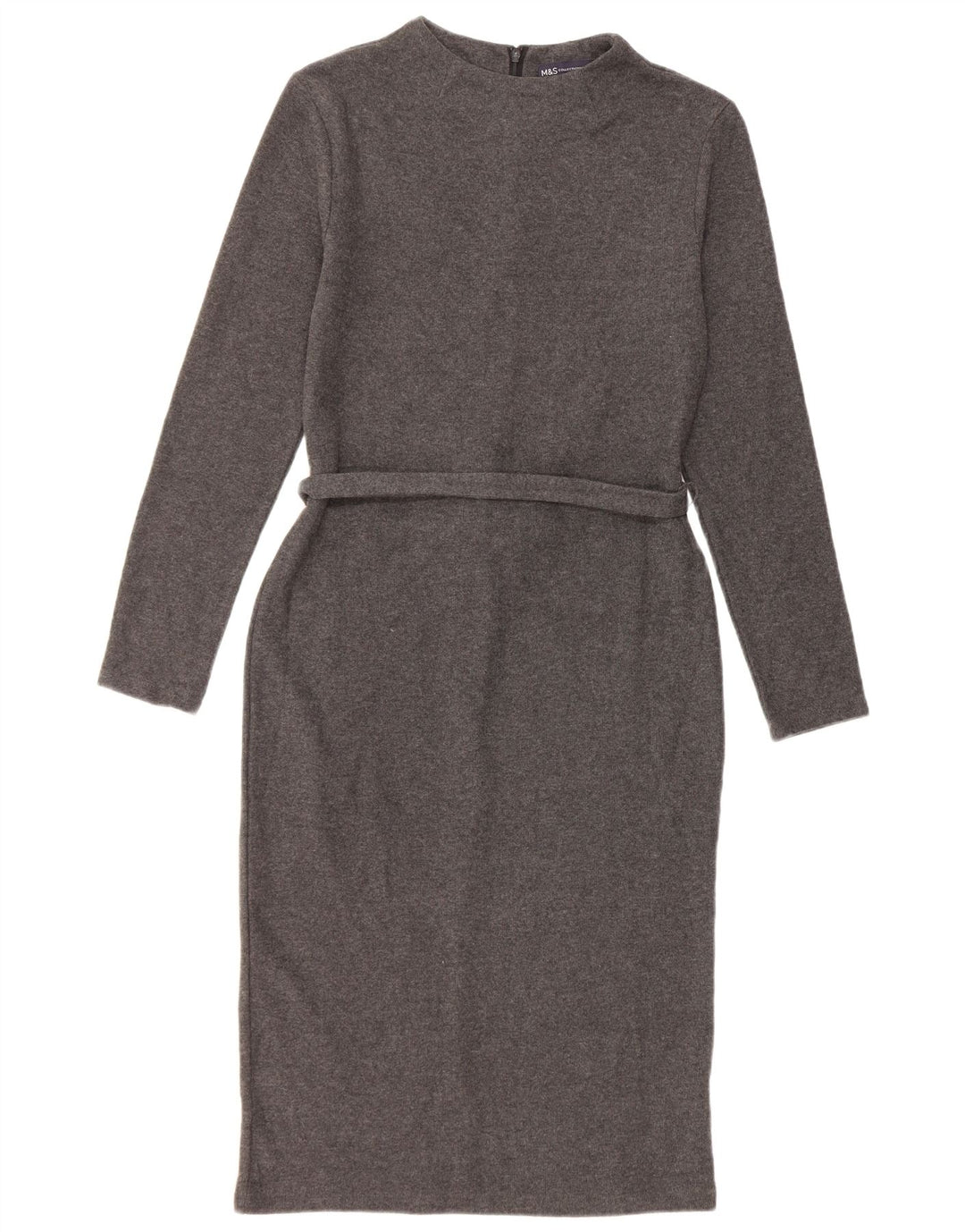 Marks & Spencer Dame Jumper Dress UK 10 Small Grey Bomuld