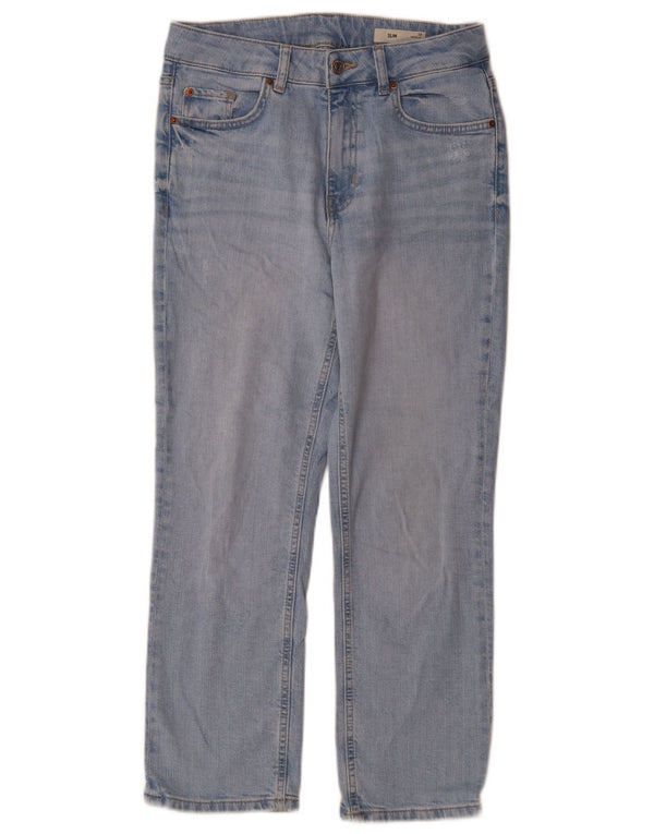Marks & Spencer Dame Slim Jeans UK 10 Small W28 L27 Blue Cotton