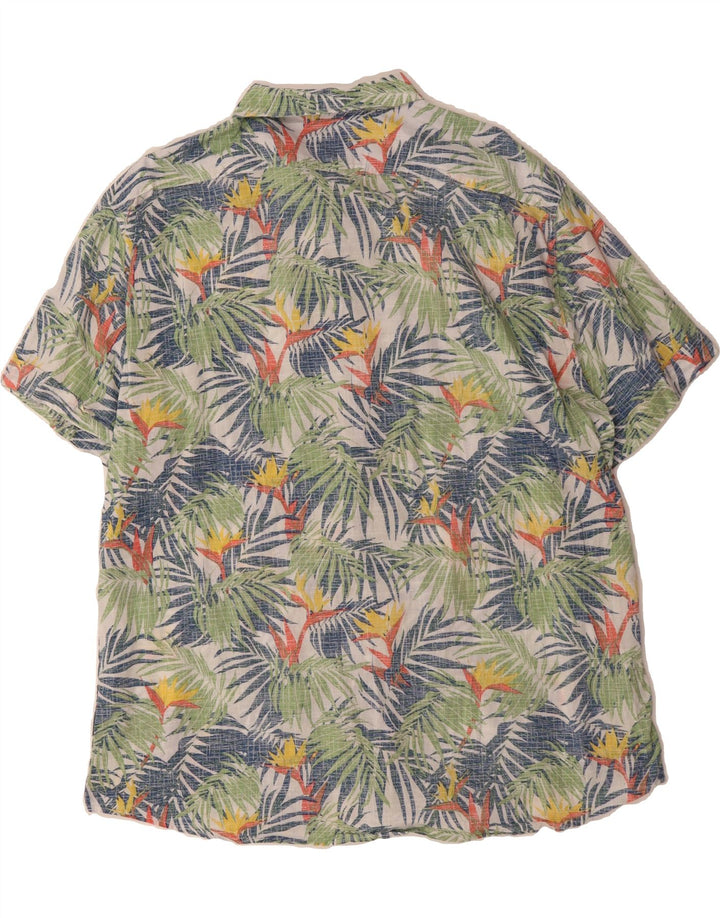 IZOD Mens Salt Water Abstract Pattern Short Sleeve Shirt 2XL Green Vintage Izod and Second-Hand Izod from Messina Hembry 