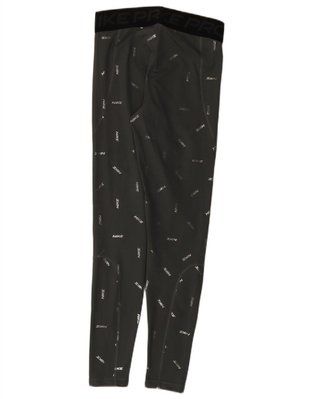 Nike Dame Dri Fit Grafiske Leggings UK 12 Medium Grey Polyester