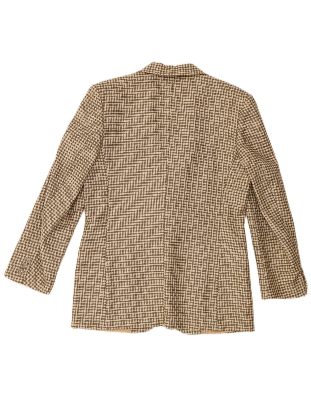 Anna Dame 2-knaps blazerjakke IT 44 Medium Beige Houndstooth Uld